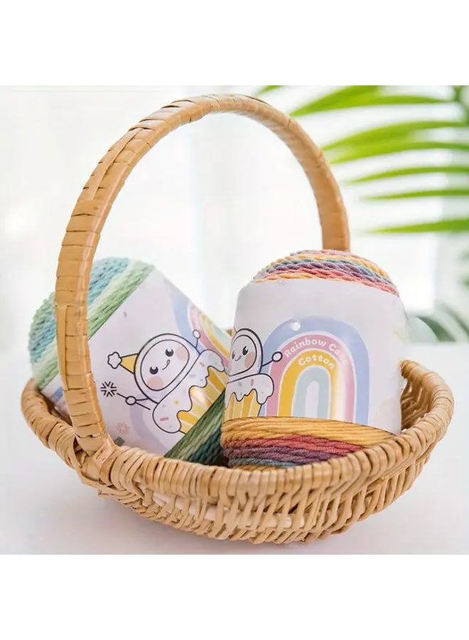 5 Strands Rainbow Cotton Yarn 100g For Handmade Scarves Crochet Bags - Image 4