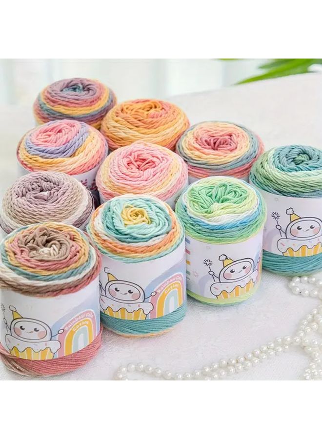 5 Strands Rainbow Cotton Yarn 100g For Handmade Scarves Crochet Bags - Image 1