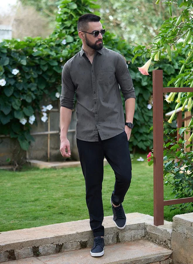 ديلينجر All Over Space Print Shirt with Chest Pocket by Styli