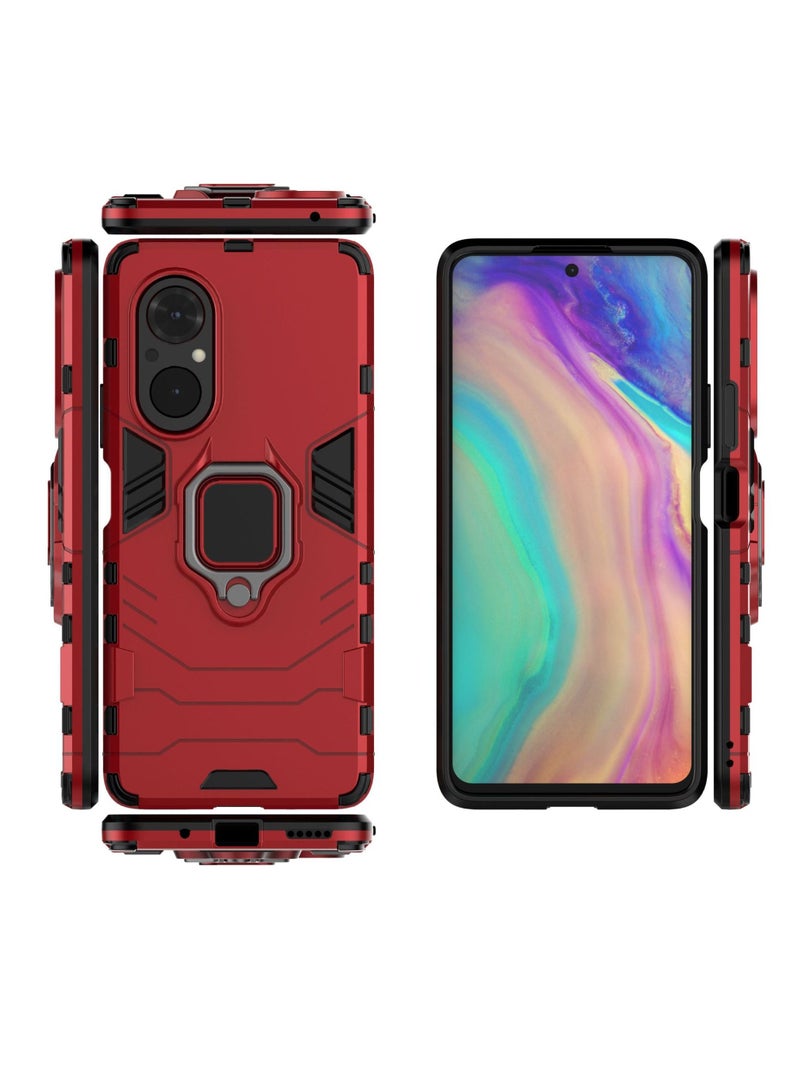 Red Protective Cover With Ring Bracket For Huawei - Image 2