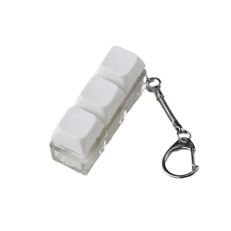 PC fully transparent material decompression shaft tester press sound crisp 2 holes 3 holes 4 holes key chain with light transparent cap 3-hole White Transparent Hanbai Jade with light * 1 