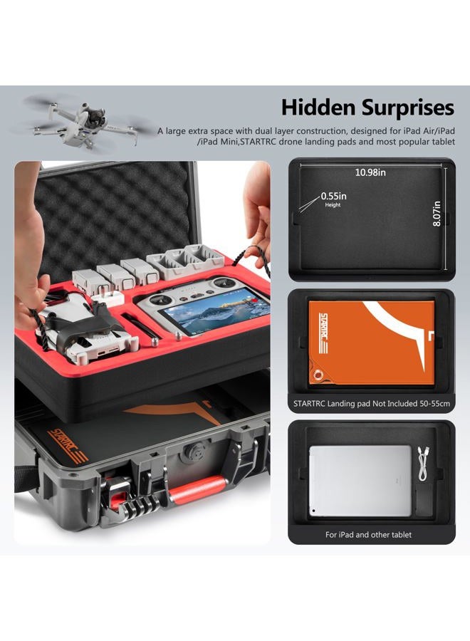 STARTRC Dual Layer Hard Case for DJI Mini 4 Pro, Waterproof Pressure Resistant Carrying Case for DJI Mini 4 Pro Accessories - Fits for DJI RC 2/RC-N2 - Image 2