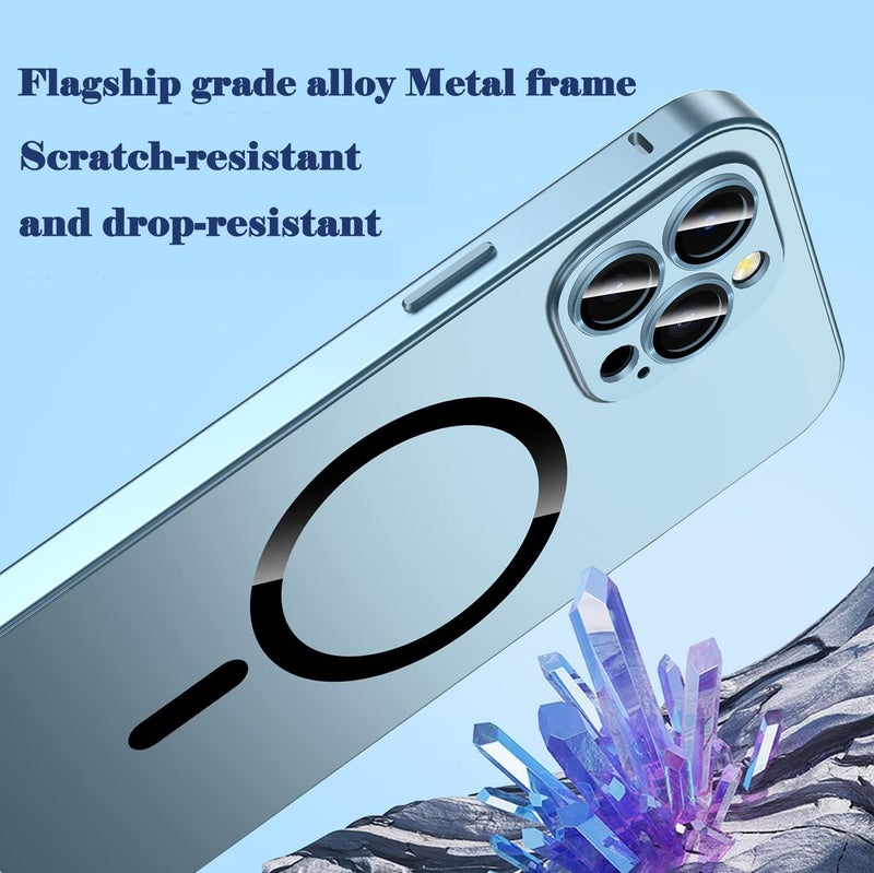woobles Magnetic Charging Aluminium Metal Bumper Matte Case Cover for iPhone,Metal Frame Magnetic Charging with Camera Lens Protector and Safety Lock for iPhone (Champagne Gold,12promax) champagne gold 12promax - Image 2