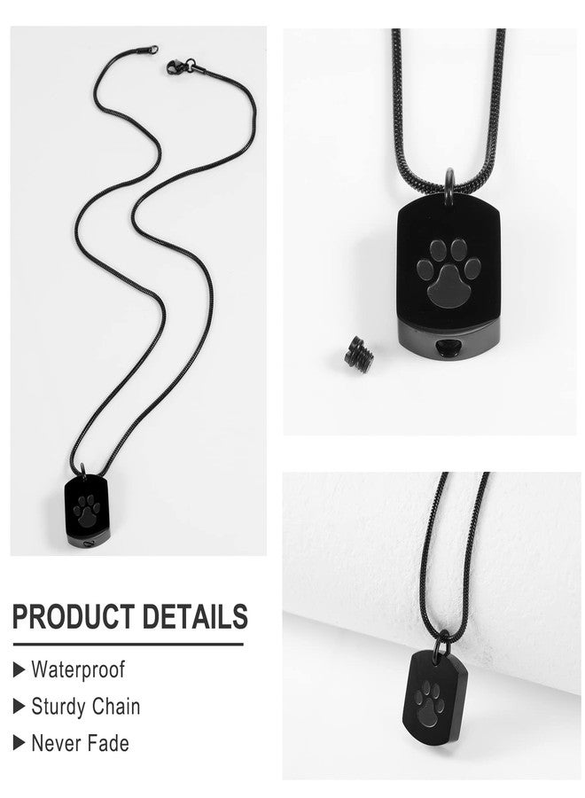 Yinkin 3 Pcs Pet Cremation Jewelry Urn Memorial Ashes Necklace for Women Men Animal Lover Keepsake Pendant Titanium Steel Pet Paw Print Necklace for Cat Dog Puppy Funeral with Filling Kit - Image 3