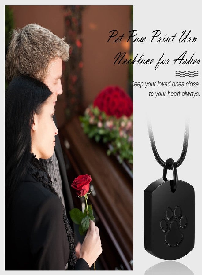 Yinkin 3 Pcs Pet Cremation Jewelry Urn Memorial Ashes Necklace for Women Men Animal Lover Keepsake Pendant Titanium Steel Pet Paw Print Necklace for Cat Dog Puppy Funeral with Filling Kit - Image 5