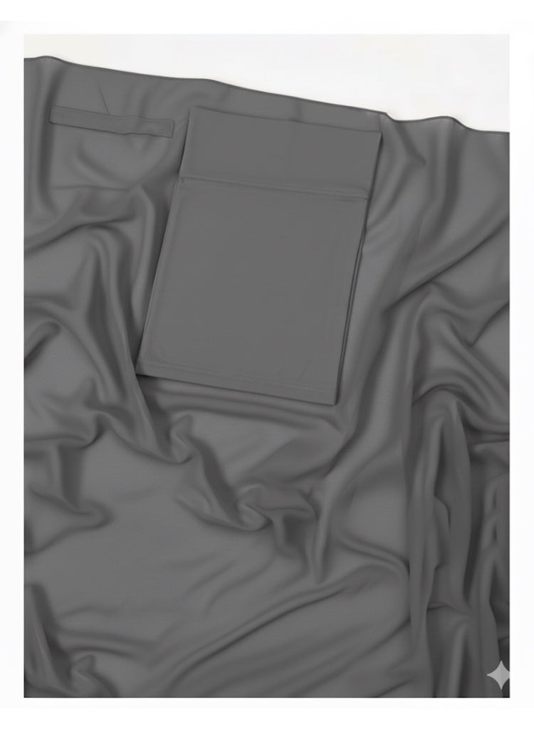 حجاب مع قبعة لون رمادي من شيفون ناعم مريح قابل للتمدد حجاب فوري خفيف ومناسب للزي المحتشم - Image 2