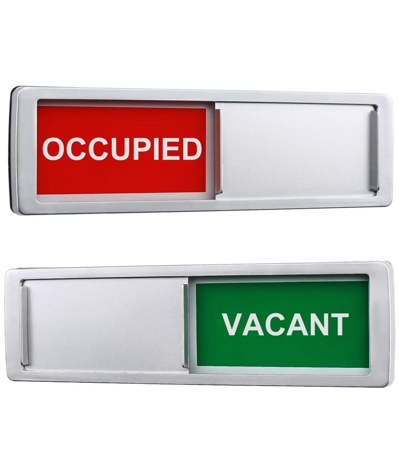 Indusoire Push Pull Stickers for Door, Vacant Occupied Door Sign for Home Office Restroom Conference Room Bold Red Green Display Easy Adhesive Installation(7 * 2in) - Image 1