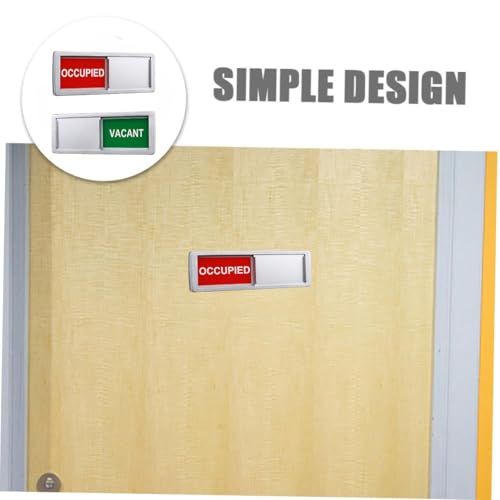 Indusoire Push Pull Stickers for Door, Vacant Occupied Door Sign for Home Office Restroom Conference Room Bold Red Green Display Easy Adhesive Installation(7 * 2in) - Image 2