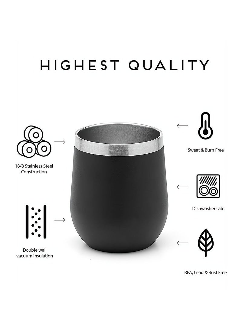 Excefore Mate Tea Cup And Bombilla Straw Set 12oz Double-wall Stainless Coffee Water Tea Cup Natural Mate Gourd Cup Kit For Mate tea Loose Leaf Drinking  - Image 4