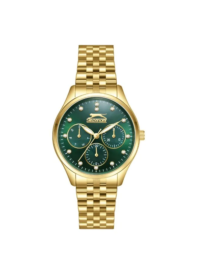 Slazenger SLAZENGER SL.9.2404.4.04 Women's Multi Function Display Watch & Metal Strap Gold