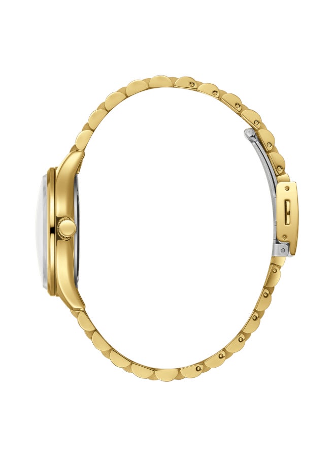 سلازنجر ساعة نسائية متعددة الوظائف بشاشة وسوار معدني ذهبي - Image 3