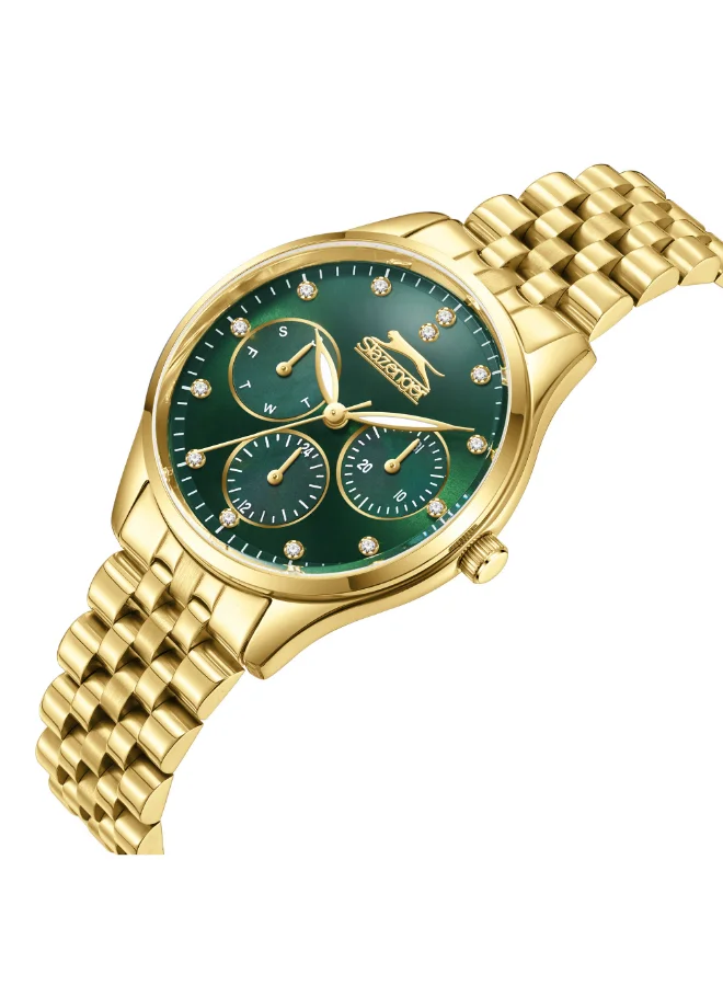 Slazenger Women's Multi Function Display Watch With Gold Metal Strap - SL.9.2404.4.04