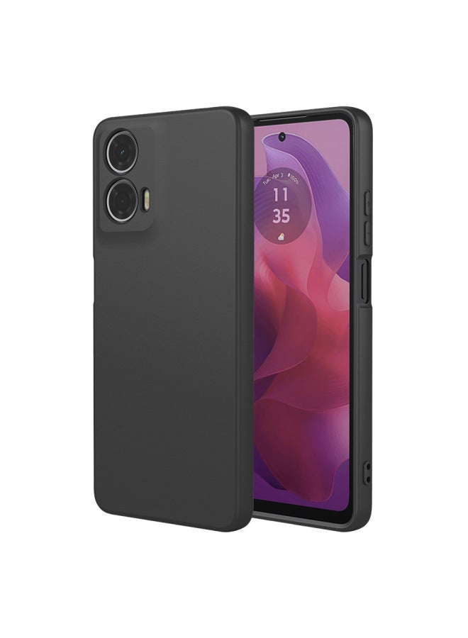 For Moto G85/G75/G05 Imitation Original Liquid Silicone G15 Mobile Phone Case E15/G84/G55/G14/G04-Color:Black (imitation Original Shell)-Applicable Model:Moto G73  - Image 1