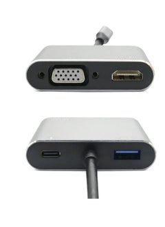 Zero USB C to HDMI VGA Adapter, 4-in-1 Type C Hub with USB C Charging, HDMI & VGA Dual Output, USB 3.0 Port for Samsung S9/S8, MacBook, Nintendo Switch, Surface Book - Silver  - Image 5