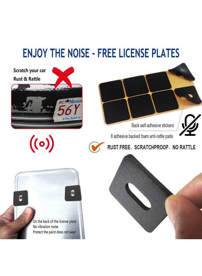 Non Theft License Plate Screws- Stainless Steel Bolts Fasteners Kits for Car Tag Frame Holder, Tamper Resistant Mounting Hardware,Security Screw Set,Rust Proof,Chrome Screw Caps Cover - Image 3