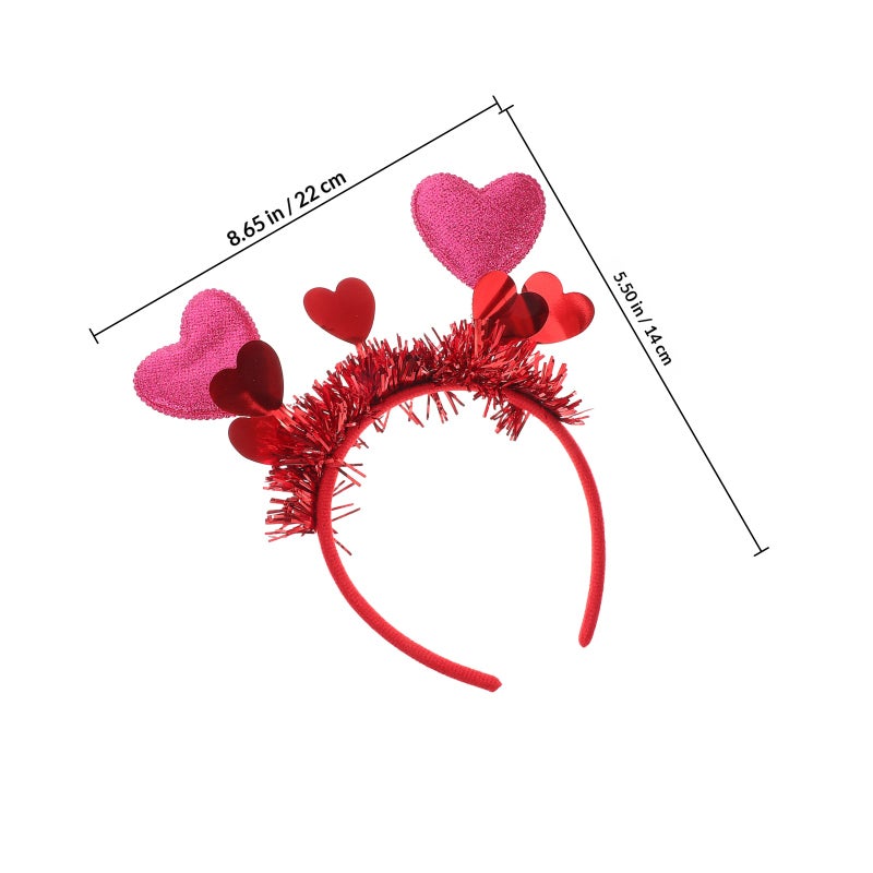 Headband for Women Sequin Headband Heart Boppers Hair Accessories for Holiday Birthday Party Hair Decoration Headband - Image 2