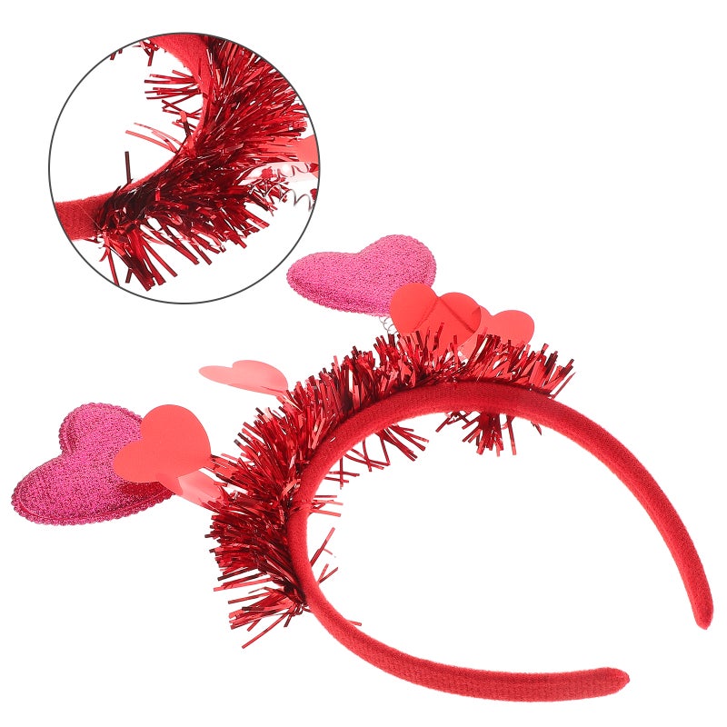 Headband for Women Sequin Headband Heart Boppers Hair Accessories for Holiday Birthday Party Hair Decoration Headband - Image 1