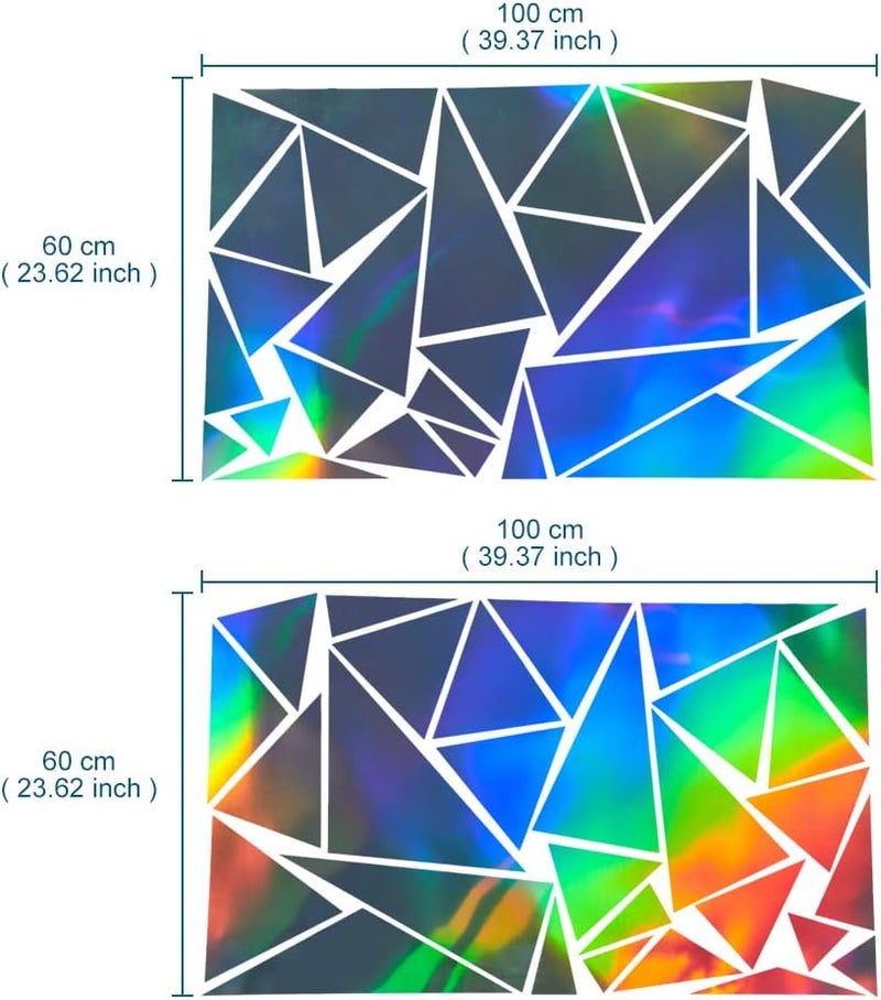 ATMOMO 2 Pieces Holographic Laser Triangle Car Decals Vinyl Sticker - Image 2