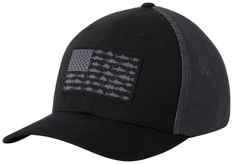 Columbia Unisex PFG Mesh Fish Flag Ball Cap, Black/Graphite, L/XL - Image 4