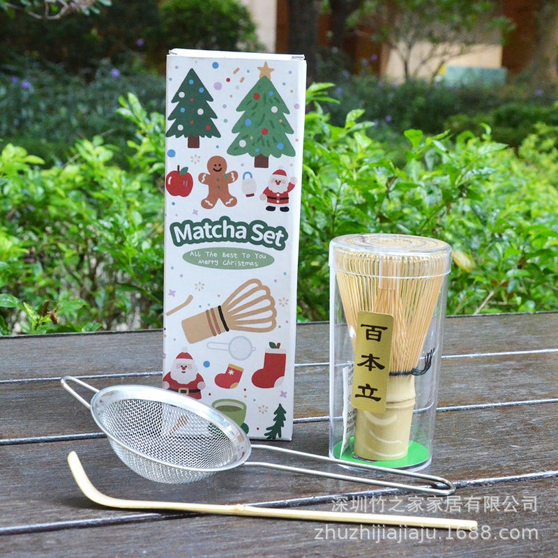 Christmas Gift Matcha Set With Matcha Tools, Tea Ceremony Matcha Whisk, Tea Spoon, Tea Stirrer 304 - Image 1