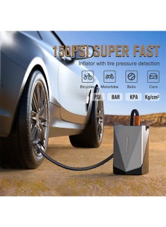 EzzySo Car Jump Starter Electric Air Blower Car Air Compressor1000A 14.8V 150PSI 12000mAh Inflation Pump Suction Blowing all-in-one New 14.8V Multi-function Jump Starter Booster 3L Diesel Smart Jumper with Display and Emergency Light  - Image 3