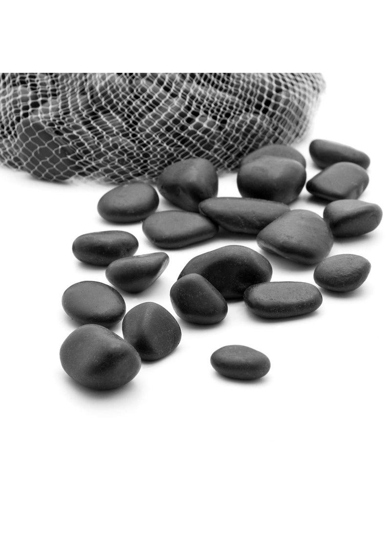 Home zone 5LBS (2.25KG) River Rocks Decorative Ornamental Pebbles Garden Landscaping Stones Natural Gravel Filler for Plants Vases Succulents Home Decor Arts Crafting Animal Habitat Black  - Image 1