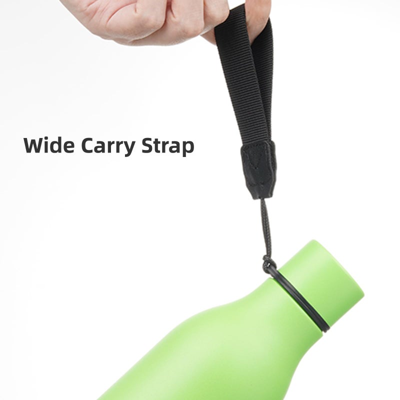 Konokyo Insulated Water Bottle With Strap 18 Oz Double Wall Stainless Steel Vacuum Bottles Metal Water Flask Green - Image 4