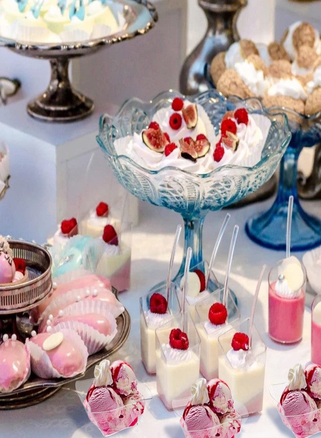 TOFLEN 50ct 5 oz Small Plastic Dessert Cups with Spoons, Clear Appetizer Cups for Parties Mini Serving Bowls, Hors D'oeuvres Plates - Image 5