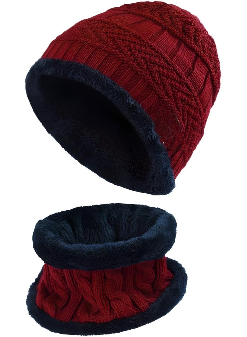 SARAOONT 2 Pcs Kids Winter Hat and Scarf Set Ages 3 to13 Warm Knit Beanie with Plush Lining for Boys and Girls - Image 4