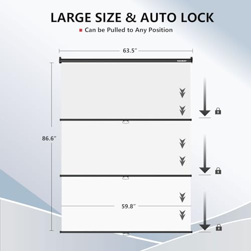 RAUBAY Retractable Pull Down White Screen Backdrop 598 x 866 Collapsible WallMount Background for Professional Video Production Photography TikTok and Video Conferencing - Image 3