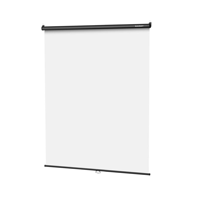 RAUBAY Retractable Pull Down White Screen Backdrop 598 x 866 Collapsible WallMount Background for Professional Video Production Photography TikTok and Video Conferencing - Image 2