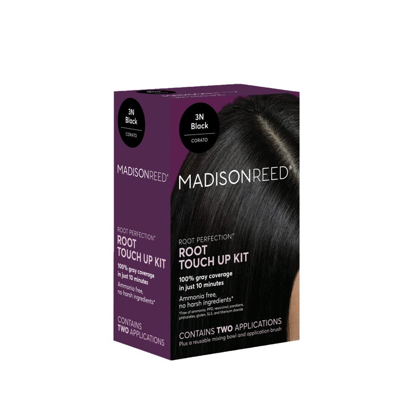 Madison Reed Root Perfection Permanent Root Touch Up Black 3N Corato 10 Minutes for 100 Gray Root Coverage AmmoniaFree Hair Dye Two Applications