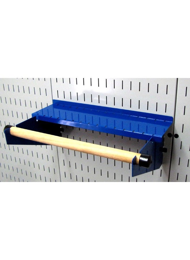 Wall Control Paper Towel Holder and Dowel Rod Pegboard Shelf Assembly for Wall Control Pegboard and Slotted Tool Board - Blue - Image 3