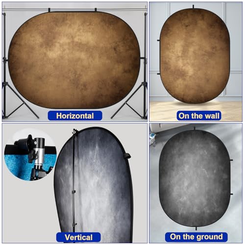Kate 5x6.5ft Collapsible Backdrop Pop Up Photo Backdrops Grey Brown Portable Background for Portrait Photography, for Video, for Live Stream - Image 4