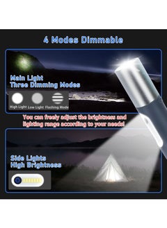 Y&D مصباح يدوي LED، مصباح يدوي قابل لإعادة الشحن مع كابل شحن IP4X مقاوم للماء ونوع C لومن عالي 4 أوضاع قابلة للتكبير للتخييم، في الهواء الطلق، حالات الطوارئ، الاستخدام المنزلي، إلخ  - Image 3