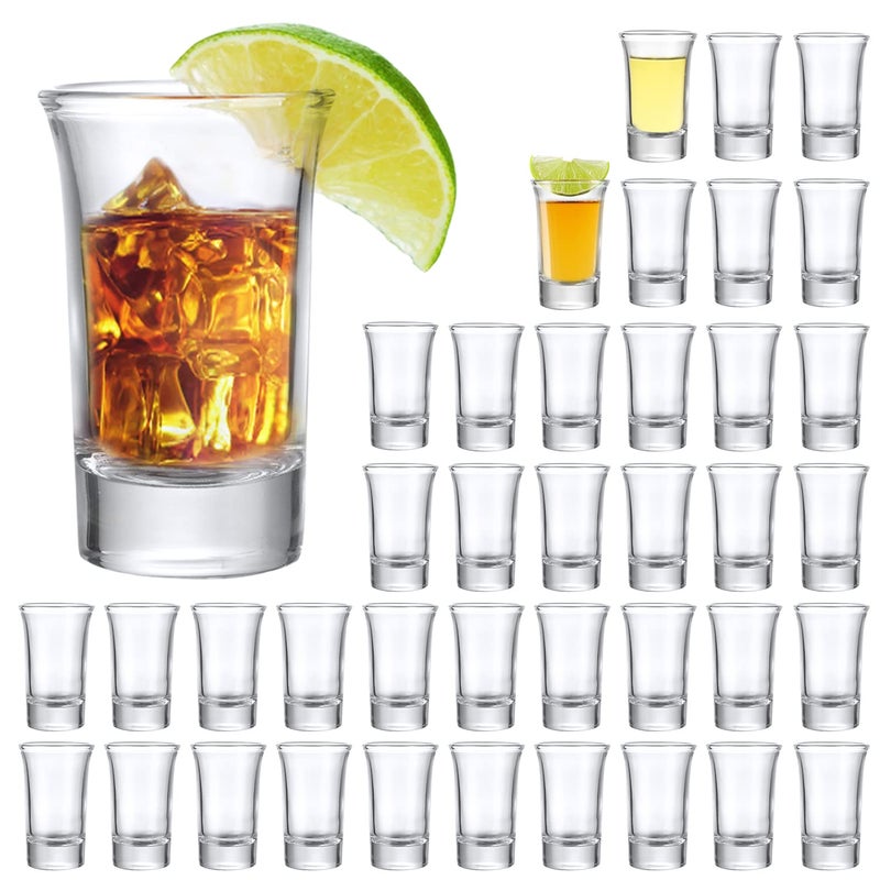Encheng Heavy Base Shot Glass Set  40 Pack 14 oz Spirits Glasses Liqueur Tequila Doublesided Cordial Glasses