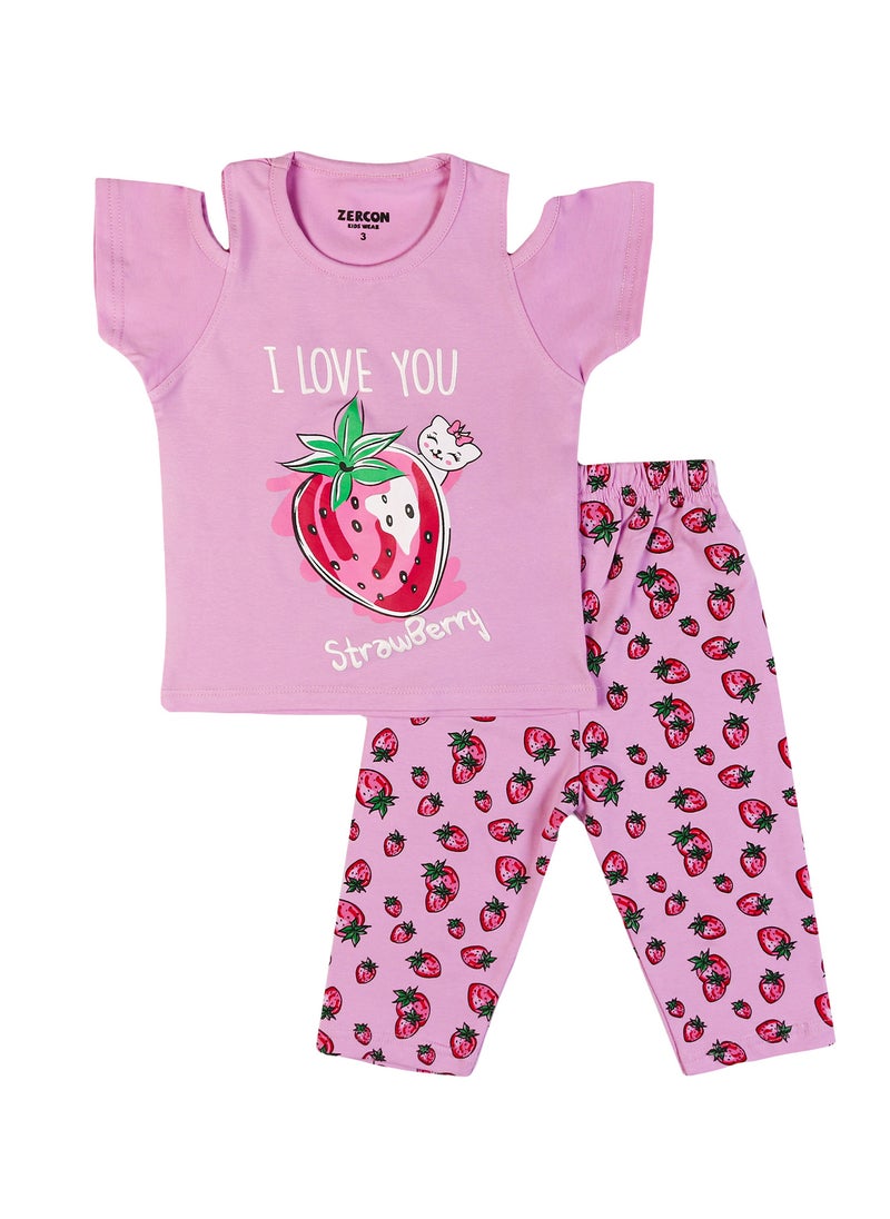 Zercon Summer Pajama Set for Girls  - Image 1