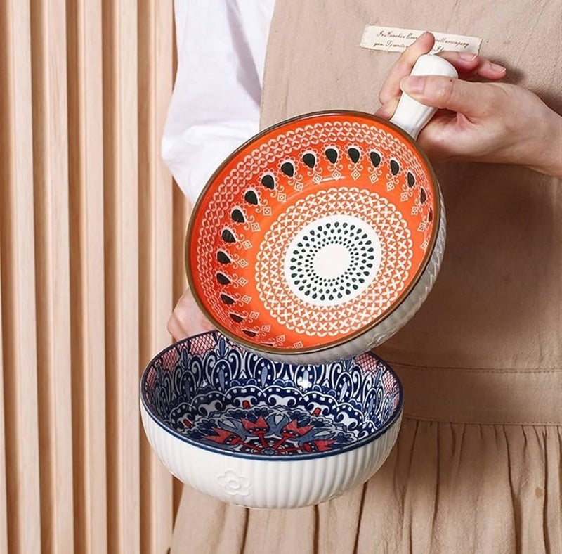 Generic Indonesian Porcelain Bowl with Decorative Pattern, Heat-Resistant, Oven-Safe, White and Gold .ni - Image 2