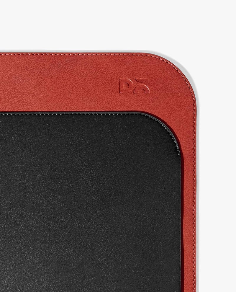 Daily Objects Dart Large Premium Vegan Leather Desktop/Laptop Desk Mat for Work from Home/Office/Gaming | Cable Organiser & Hideway Storage | Extended Mousepad & Water-Resistant - Red - Model - R1 - Image 5