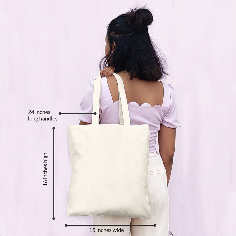 EcoRight Ecoright Aesthetic Canvas Tote Bag for Women, Reusable Cotton Tote Bag for Grocery, Shopping, Valentine gift for her  - Image 2