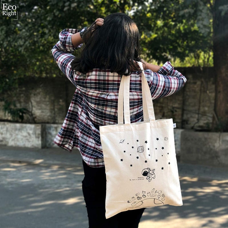 EcoRight Ecoright Aesthetic Canvas Tote Bag for Women, Reusable Cotton Tote Bag for Grocery, Shopping, Valentine gift for her  - Image 4