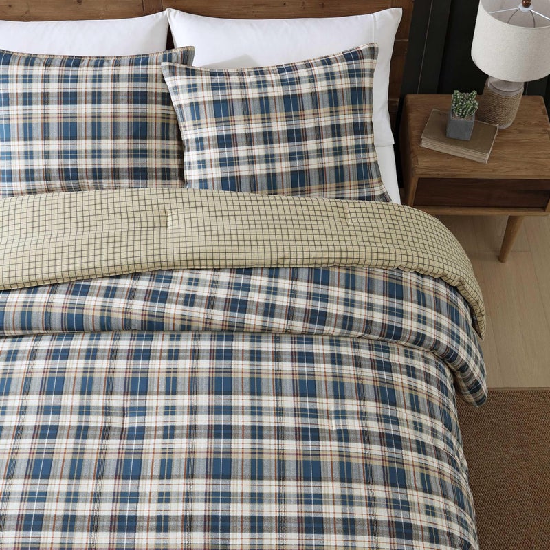 Eddie Bauer - Twin Duvet Cover Set, Reversible Bedding with Matching Sham, Plaid Bedding Set (Port Gamble Blue, Twin) - Image 5
