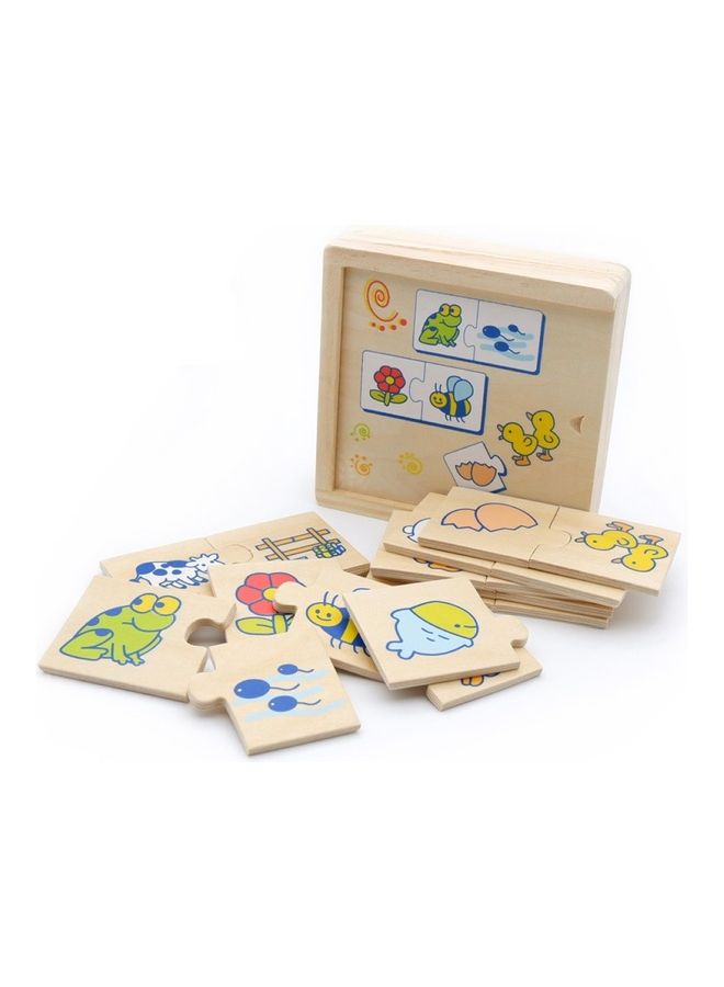 Wooden Animal Food Matching Jigsaw Puzzle Set