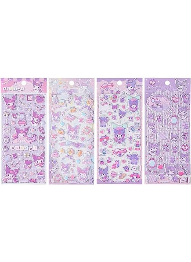 Generic - 3D Cute Puffy Stickers for Kids Stickers, 4 Sheets Waterproof Kawaii Puffy Sticker Kit for Water Bottle Laptop Phone Scrapbooking Computer for Toddlers Girls Teens Kids - Image 1