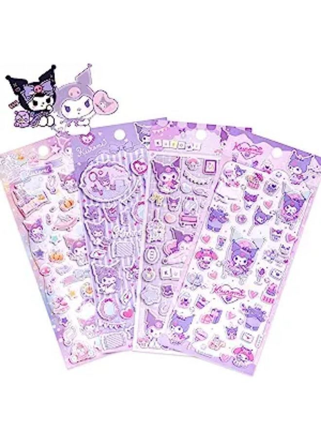Generic - 3D Cute Puffy Stickers for Kids Stickers, 4 Sheets Waterproof Kawaii Puffy Sticker Kit for Water Bottle Laptop Phone Scrapbooking Computer for Toddlers Girls Teens Kids - Image 1