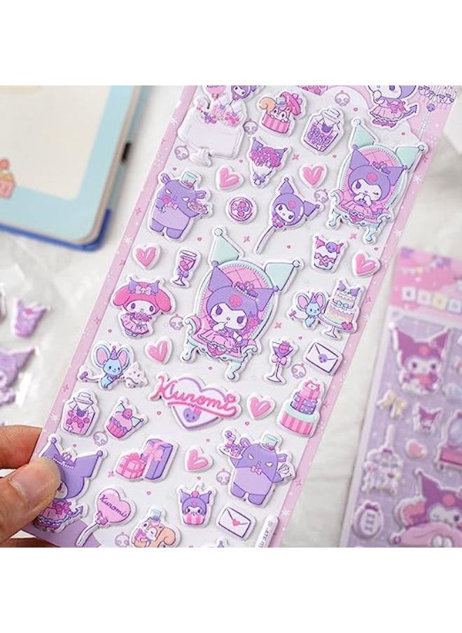 Generic - 3D Cute Puffy Stickers for Kids Stickers, 4 Sheets Waterproof Kawaii Puffy Sticker Kit for Water Bottle Laptop Phone Scrapbooking Computer for Toddlers Girls Teens Kids - Image 1