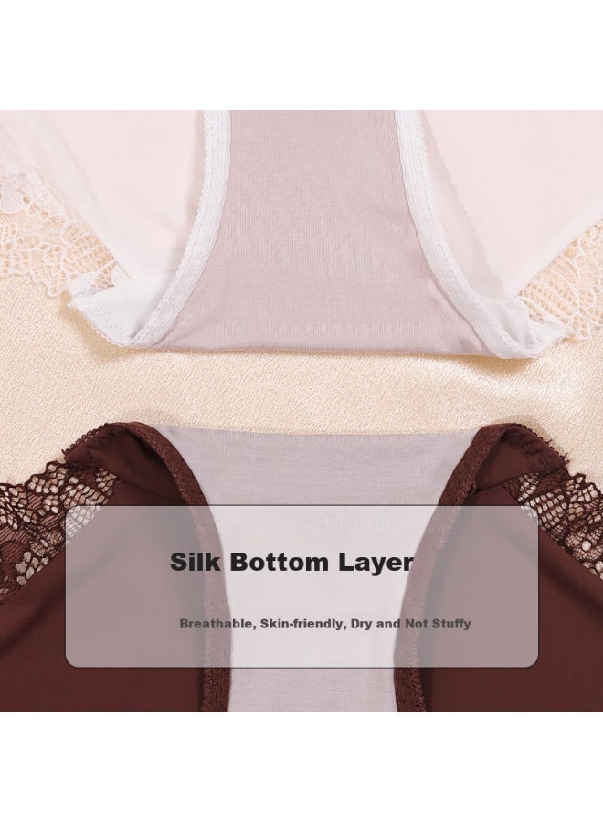 Huyu Mutual Sensuality Seamless Lace Underwear With Mulberry Silk Gusset, Breathable And Highly Elastic, Black, L - Image 2