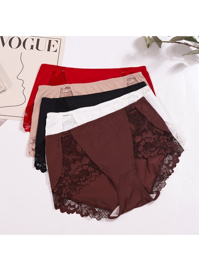 Huyu Mutual Sensuality Seamless Lace Underwear With Mulberry Silk Gusset, Breathable And Highly Elastic, Black, L - Image 4