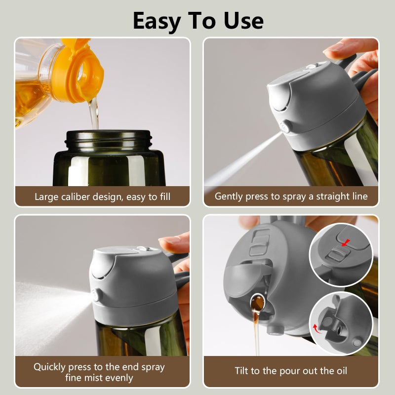 SWEET VIEW Olive Oil Dispenser and Oil Sprayer â€“ 16oz/470ml Glass Light-Proof Oil Pourer for Kitchen, Air Fryer, Cooking, Salad, and BBQ - Image 2