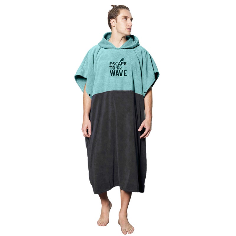 Vulken Extra Large Teal Blue Thick Hooded Beach Towel Changing Robe. Surf Poncho Men for Easy Change in Public. Quick Dry Microfiber Towelling for The Beach, Pool, Lake, Water Park. L/XL - Image 1